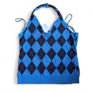 NWT Y2K New York & co argyle halter top
